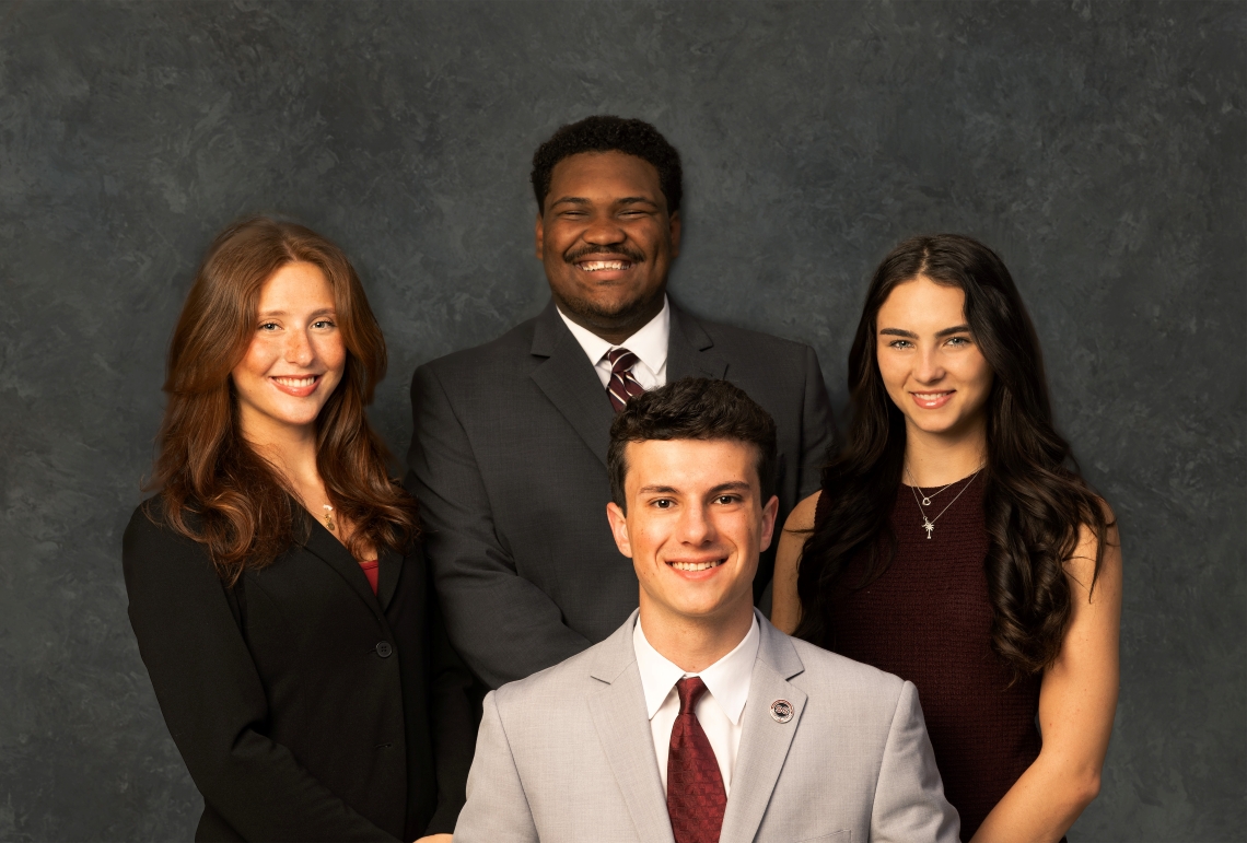 Group headshot of student government executive officers. 