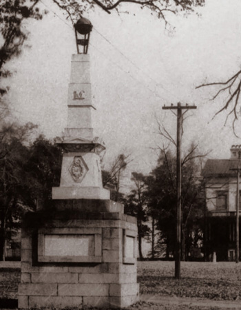 The historic Maxcy monument on the Horseshoe