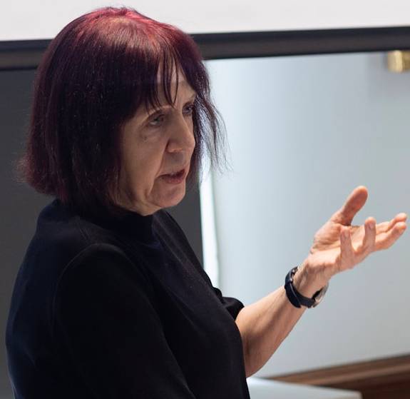 Photo of Rita Felski delivering a lecture