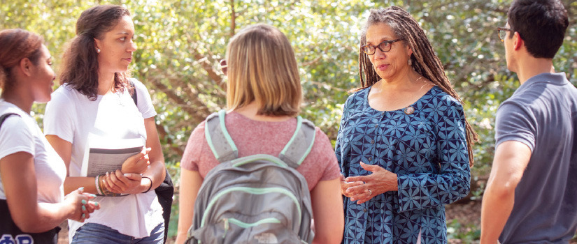 professor meeting with students