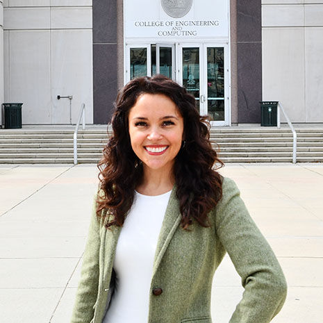 Kallie Metzger stands outside Swearingen