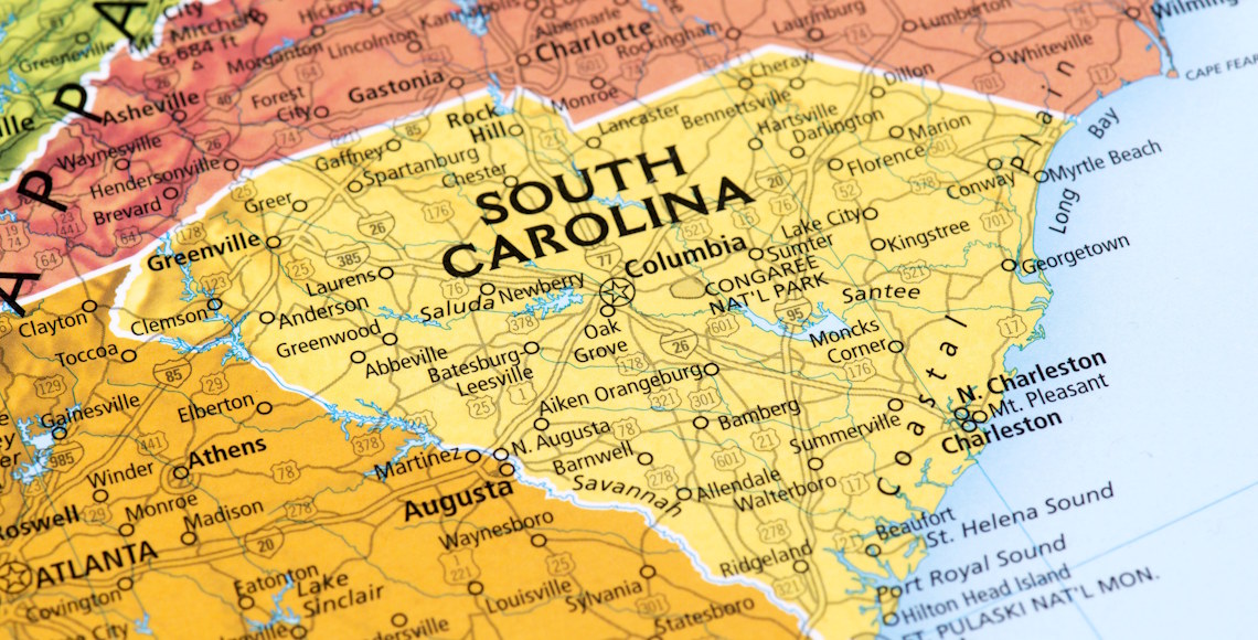 map of SC